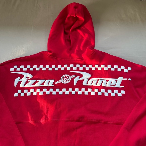 Disney Toy Story NWT Pizza Planet Red/white Spirit Jersey Zipper Hoodie Size XXL - Picture 4 of 9